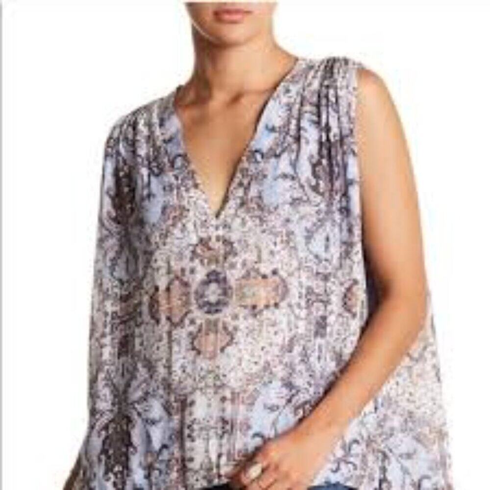 FREE PEOPLE DARCY DAMASK TOP SIZE SMALL